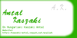 antal kaszaki business card